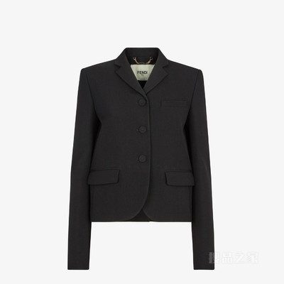 夹克 黑色粒面de poudre羊毛夹克