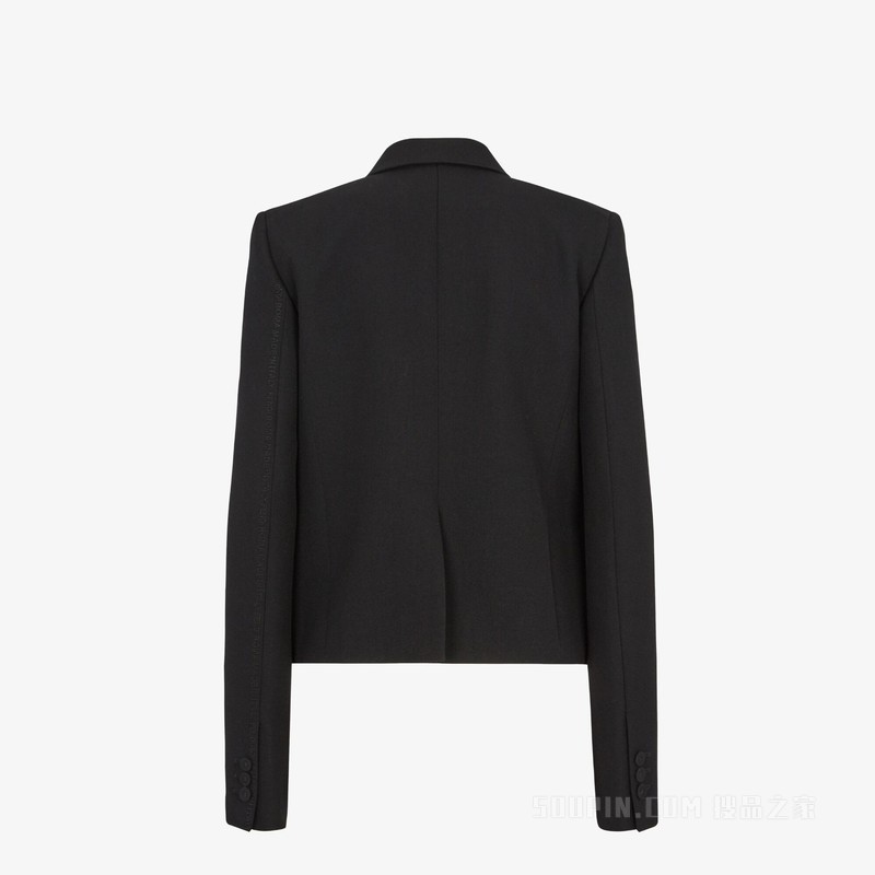 夹克 黑色粒面de poudre羊毛夹克