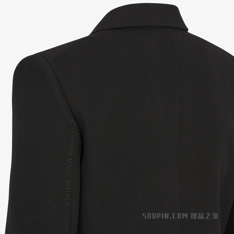 夹克 黑色粒面de poudre羊毛夹克