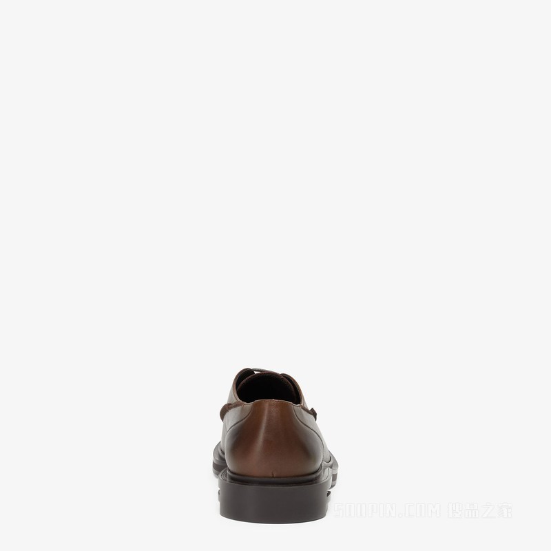 FENDI Frame系带鞋 棕色皮革系带鞋