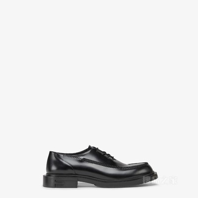FENDI Frame系带鞋 黑色皮革系带鞋