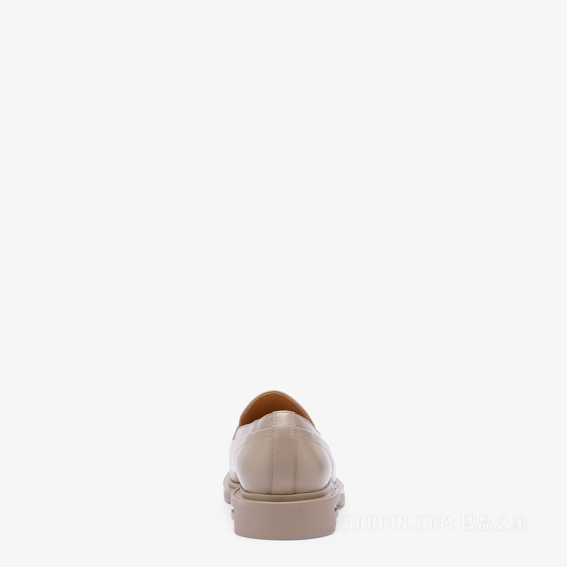 FENDI Frame乐福鞋 鸽灰色皮革乐福鞋