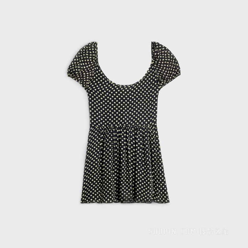 桑蚕丝乔其纱迷你连衣裙 24203