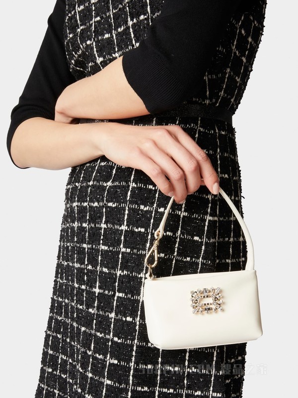 RV Nightlily Charm Micro Bag in Nappa Leather 奶油色