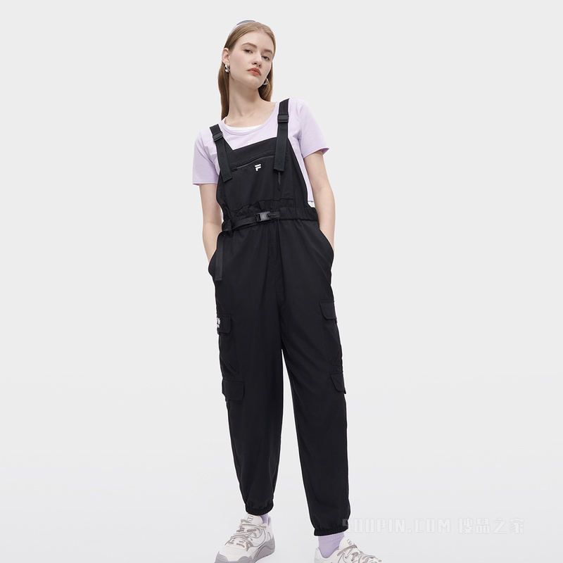 女子潮流运动宽松背带裤