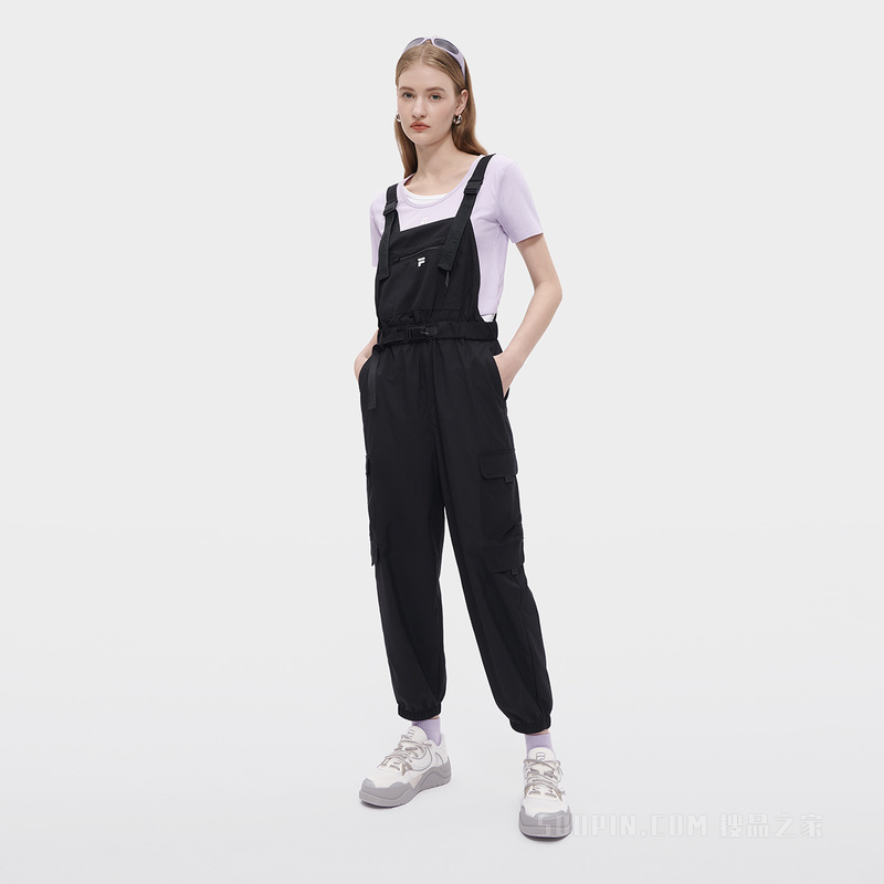 女子潮流运动宽松背带裤
