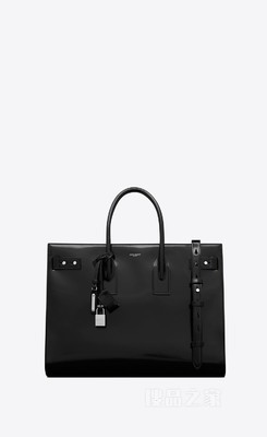 SAC DE JOUR薄款大号釉面皮革手袋