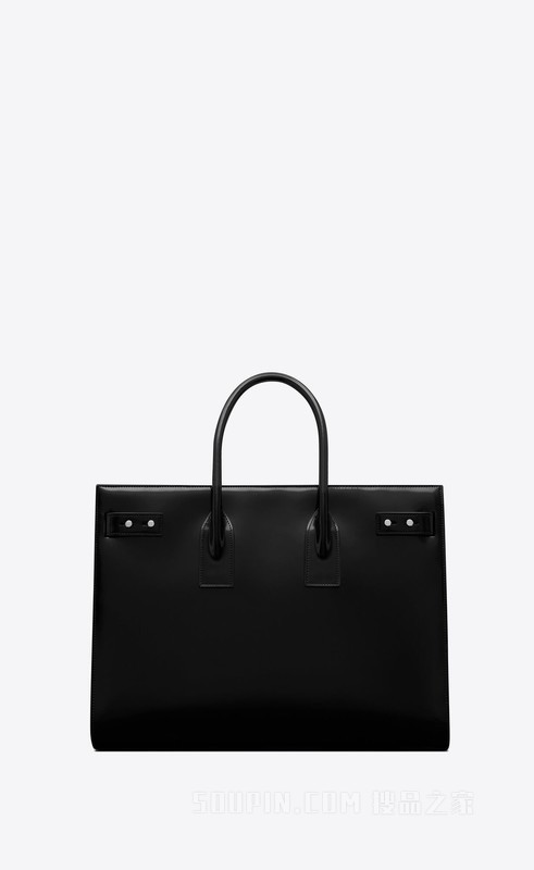 SAC DE JOUR薄款大号釉面皮革手袋
