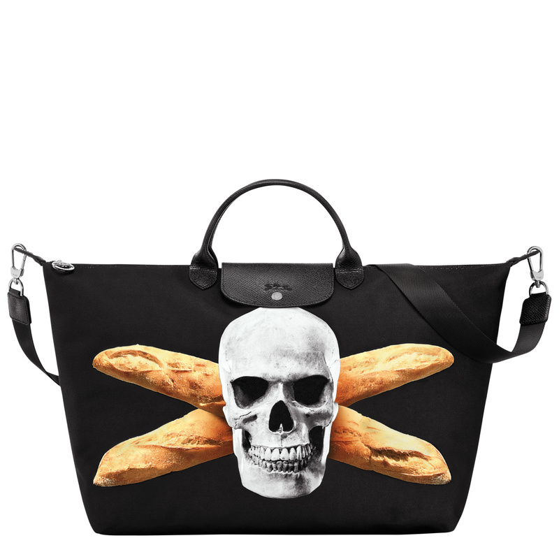 longchamp/珑骧】Longchamp x ToiletPaper S 旅行包黑色- 帆布