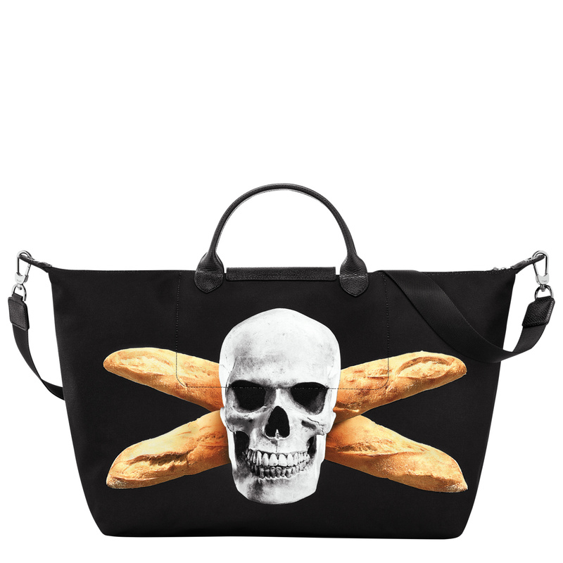 longchamp/珑骧】Longchamp x ToiletPaper S 旅行包黑色- 帆布