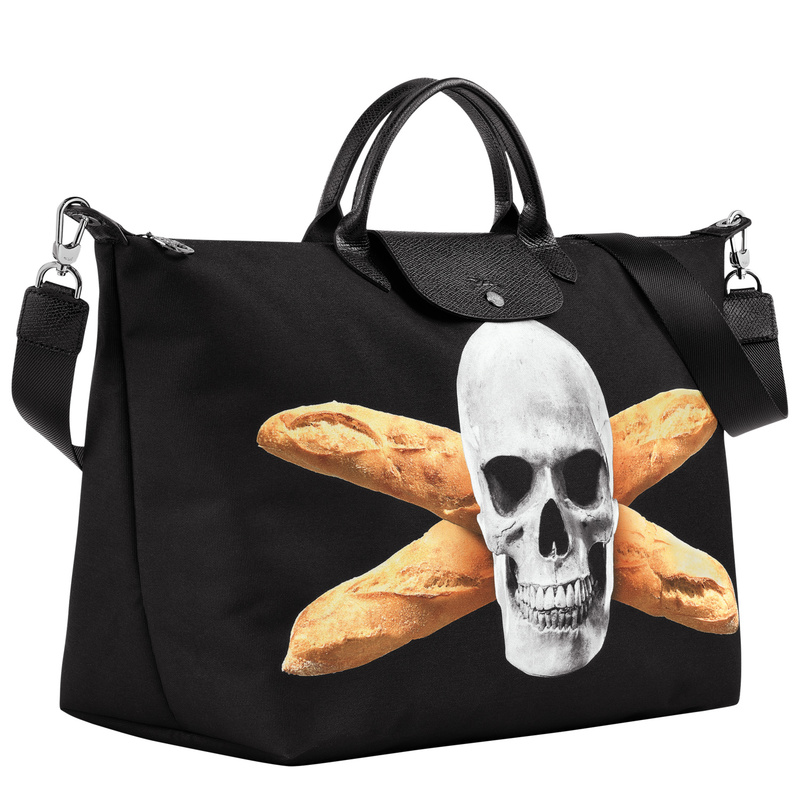 新品LONGCHAMP X TOILETPAPER S トラベルバッグ ブラック 新品LONGCHAMP X TOILETPAPER S トラベルバッグ ブラック