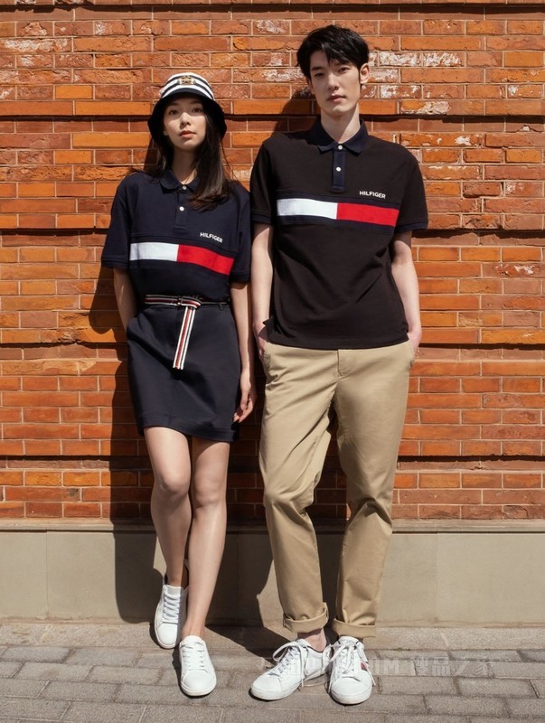 23新款春夏男装纯棉拼色旗标撞色字母合身短袖POLO衫D4748