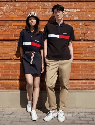 23新款春夏男装纯棉拼色旗标撞色字母合身短袖POLO衫D4748