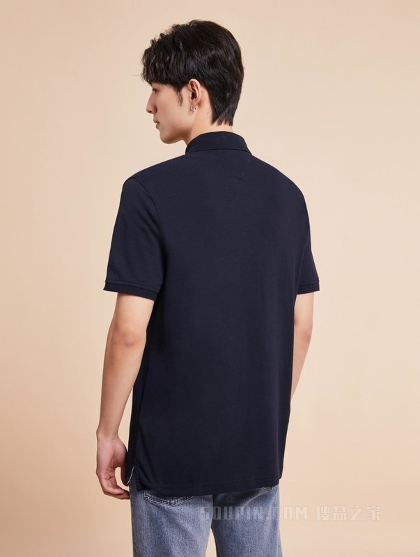 23新款春夏男装纯棉拼色旗标撞色字母合身短袖POLO衫D4748