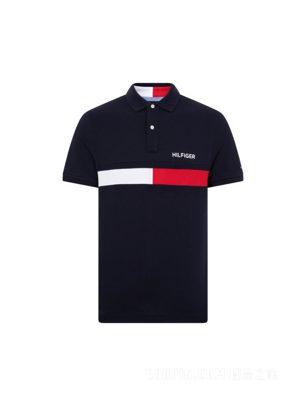 23新款春夏男装纯棉拼色旗标撞色字母合身短袖POLO衫D4748