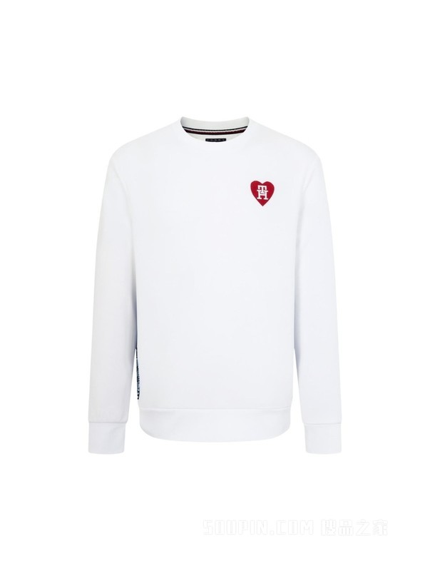 【胶囊系列】23新款男女情侣爱心刺绣宽松圆领卫衣32372