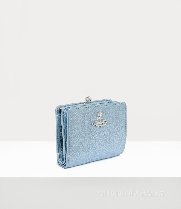 Grain Leather Wallet Frame Pocket