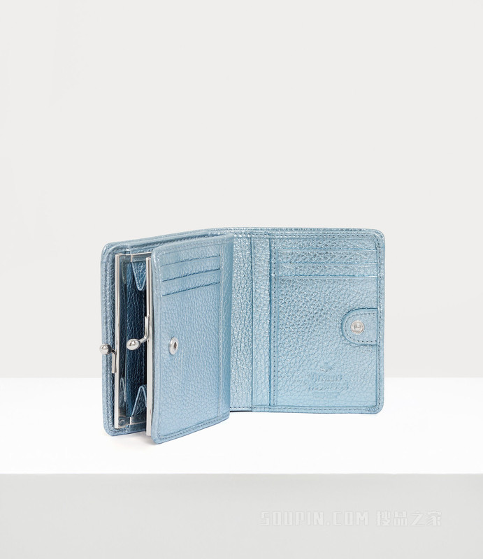 Grain Leather Wallet Frame Pocket