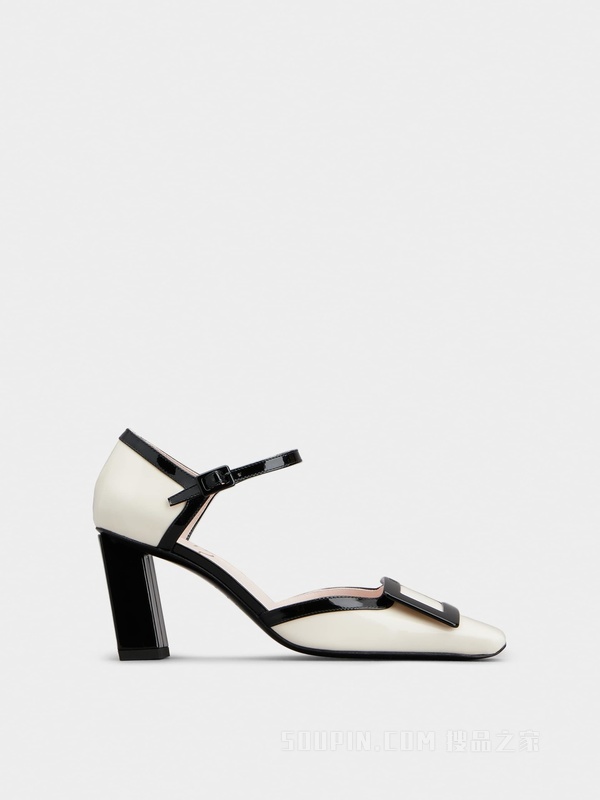 Belle Vivier Lacquered Buckle Dorsay Pumps in Patent Leather 彩色