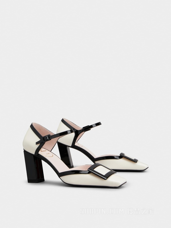 Belle Vivier Lacquered Buckle Dorsay Pumps in Patent Leather 彩色