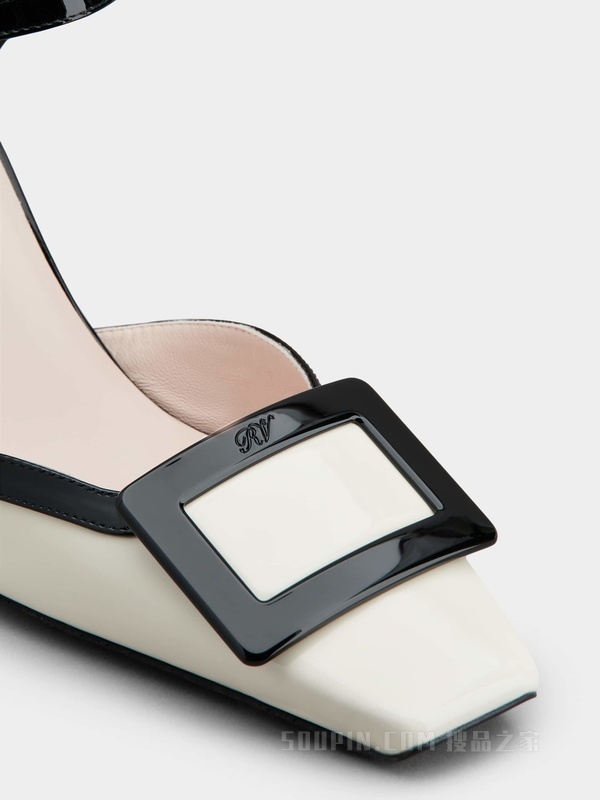 Belle Vivier Lacquered Buckle Dorsay Pumps in Patent Leather 彩色