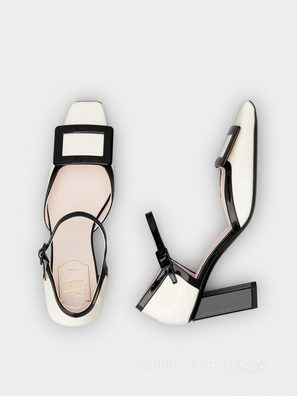 Belle Vivier Lacquered Buckle Dorsay Pumps in Patent Leather 彩色