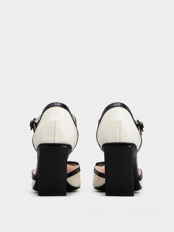 Belle Vivier Lacquered Buckle Dorsay Pumps in Patent Leather 彩色