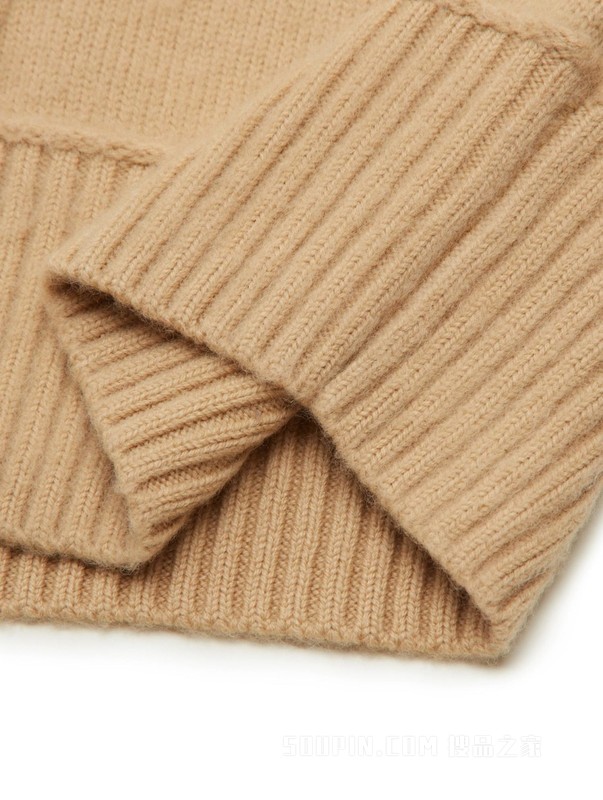 23新款秋季女装纯羊毛时尚徽章提花宽松落肩针织外套39522