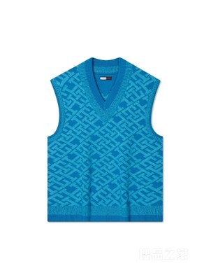 23新款秋季男装含羊毛混纺字母提花宽松针织背心MW0MW32409