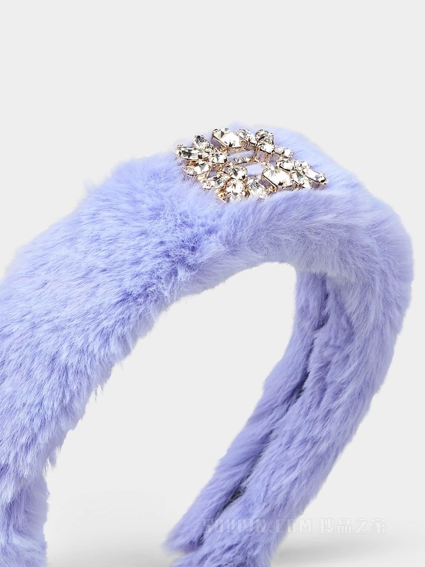 Broche Vivier 钻扣人造毛发箍 紫色
