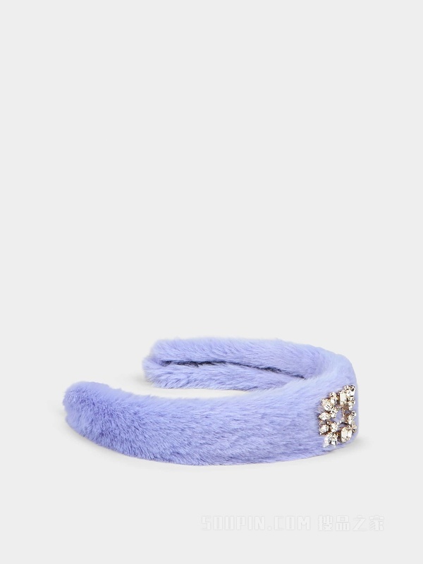 Broche Vivier 钻扣人造毛发箍 紫色