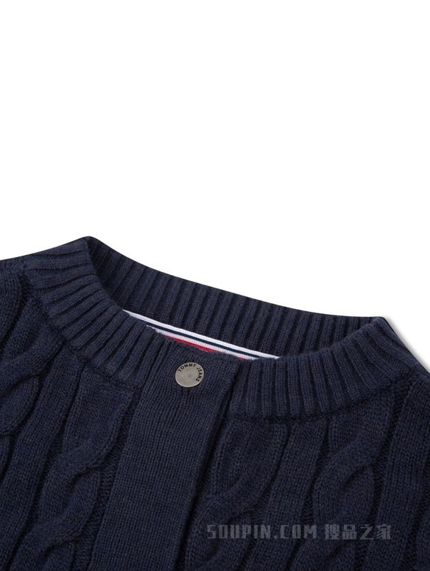 23新款秋冬女美式复古旗标刺绣绞花宽松针织开衫外套16529