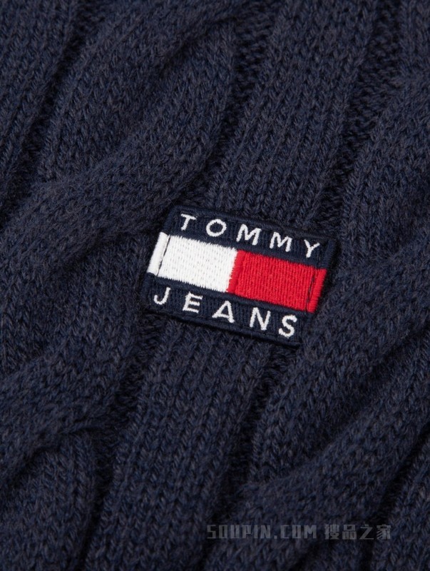 23新款秋冬女美式复古旗标刺绣绞花宽松针织开衫外套16529