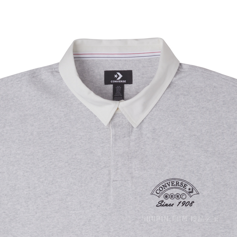 【男子】男简约复古怀旧风polo领T恤 男款 灰色