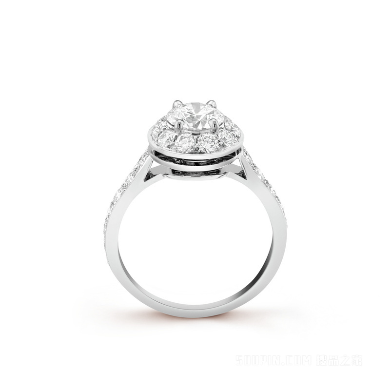 Icône单颗钻石戒指，0.70克拉的DVVS1级钻石