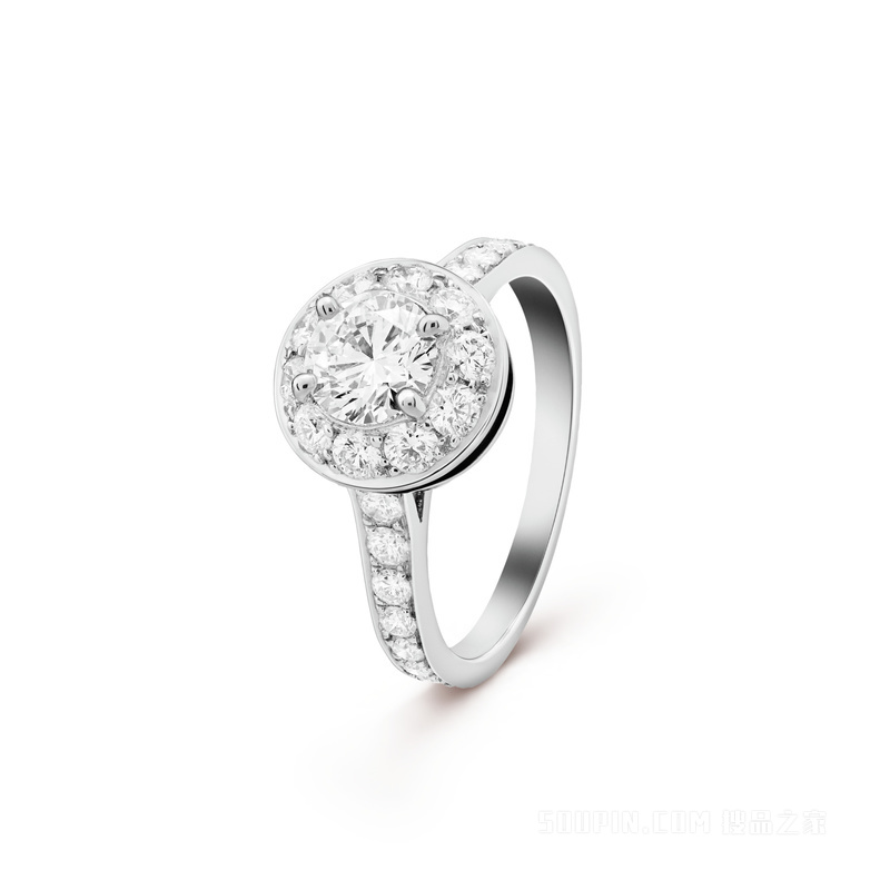 Icône单颗钻石戒指，0.70克拉的DIF级钻石