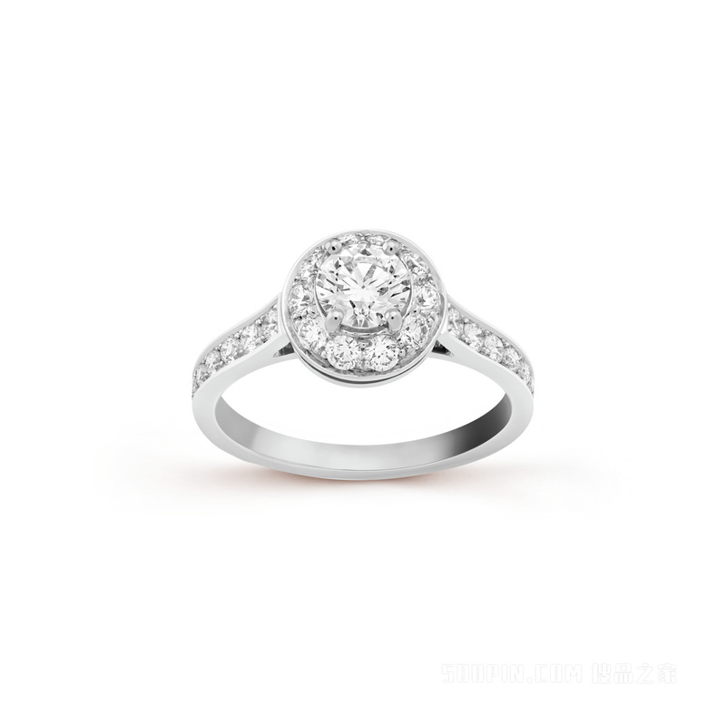 Icône单颗钻石戒指，0.50克拉的EVVS1级钻石