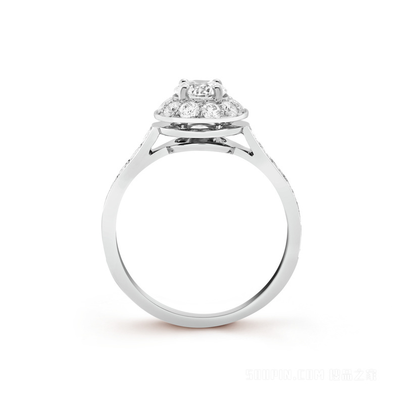 Icône单颗钻石戒指，0.50克拉的EVVS1级钻石