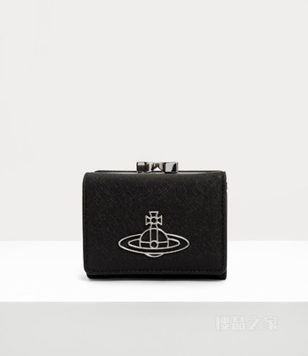Saffiano Thin Line Small Frame Wallet