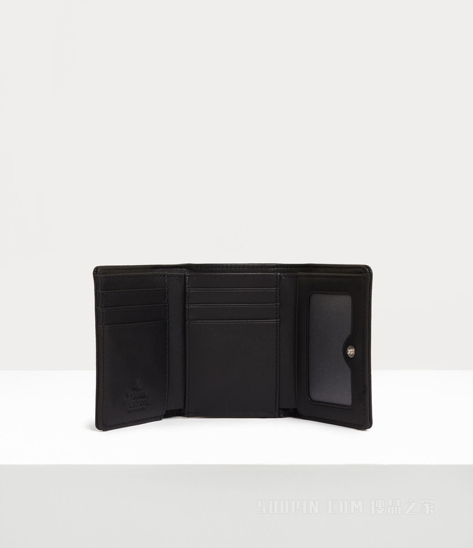 Saffiano Thin Line Small Frame Wallet