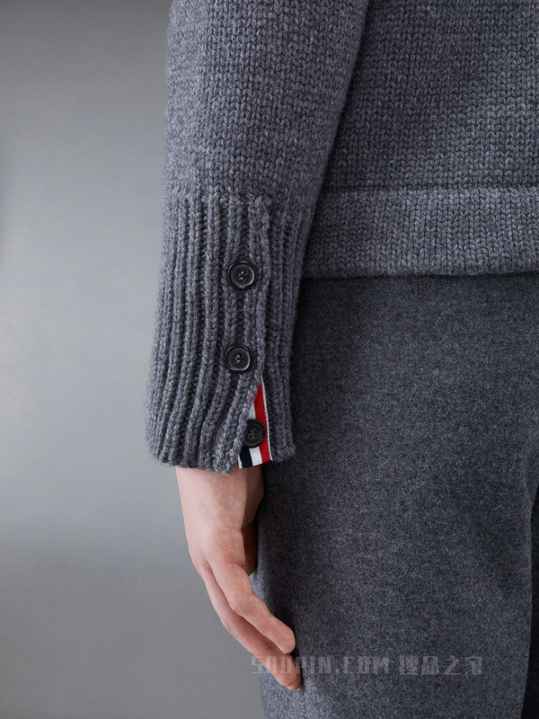 [早秋新品]男士羊绒棒针青果领开衫