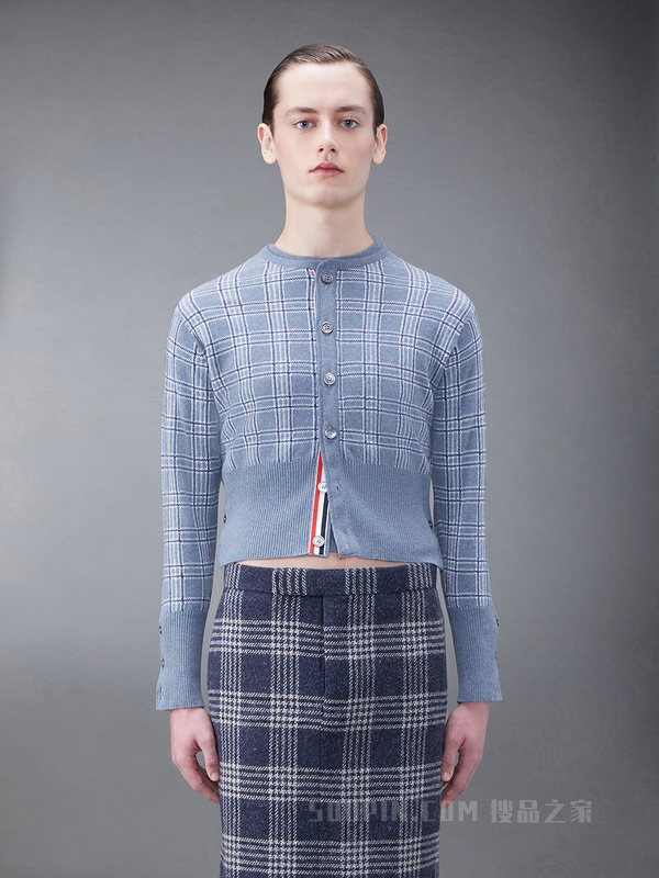 [早秋新品]男士羊绒短款圆领开衫