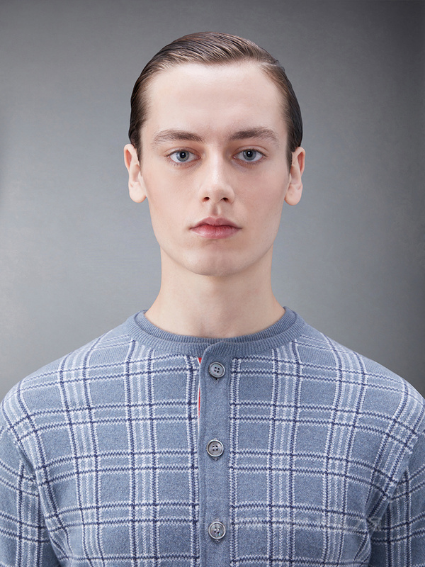 [早秋新品]男士羊绒短款圆领开衫