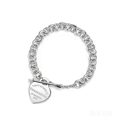 Return to Tiffany™ 系列 Lovestruck Heart Tag 纯银手链，中号
