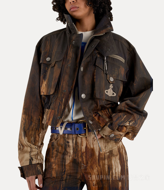 Vivienne Westwood｜JACKETS (MEMPHIS CROPPED BOMBER (1304 Vivienne Westwood Memphis Cropped Bomber In Khaki | ModeSens