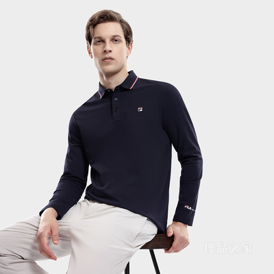 男子经典商务长袖POLO