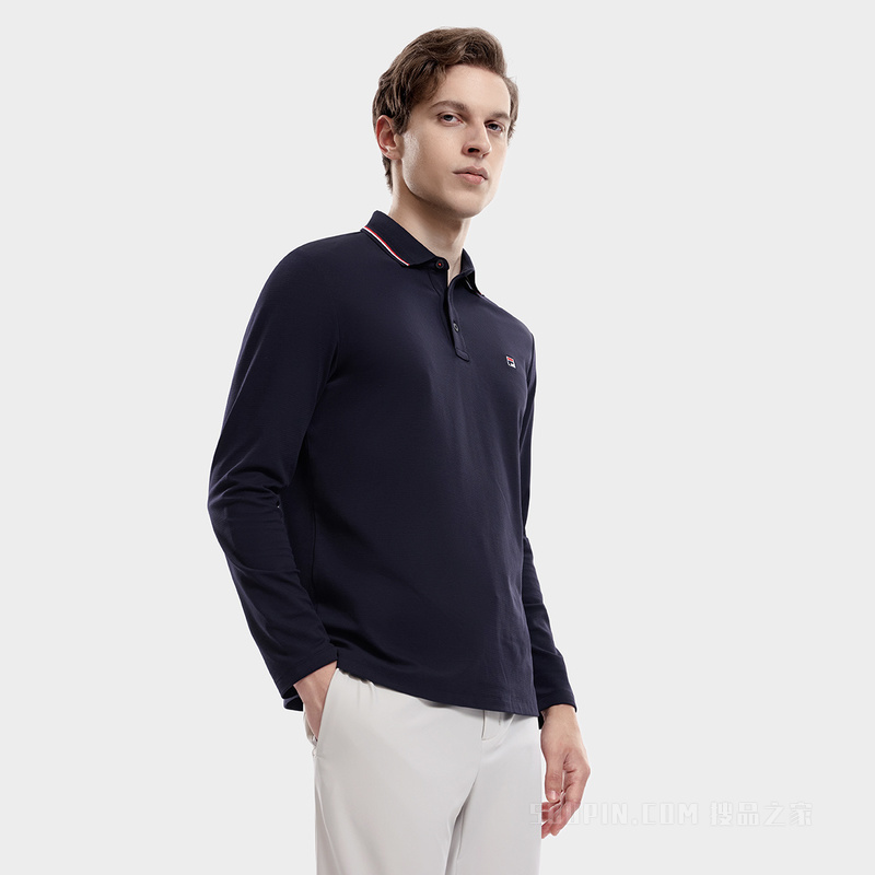 男子经典商务长袖POLO