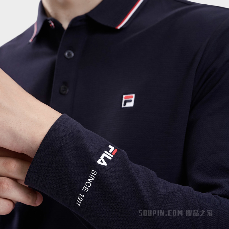 男子经典商务长袖POLO