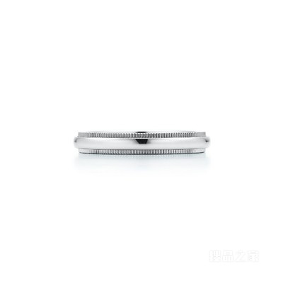 Tiffany Together 系列铂金珠形边饰戒指，宽 3 毫米