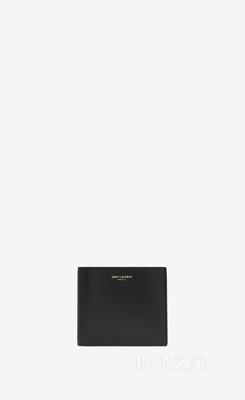Saint Laurent Paris涂层树皮纹皮革横款钱包